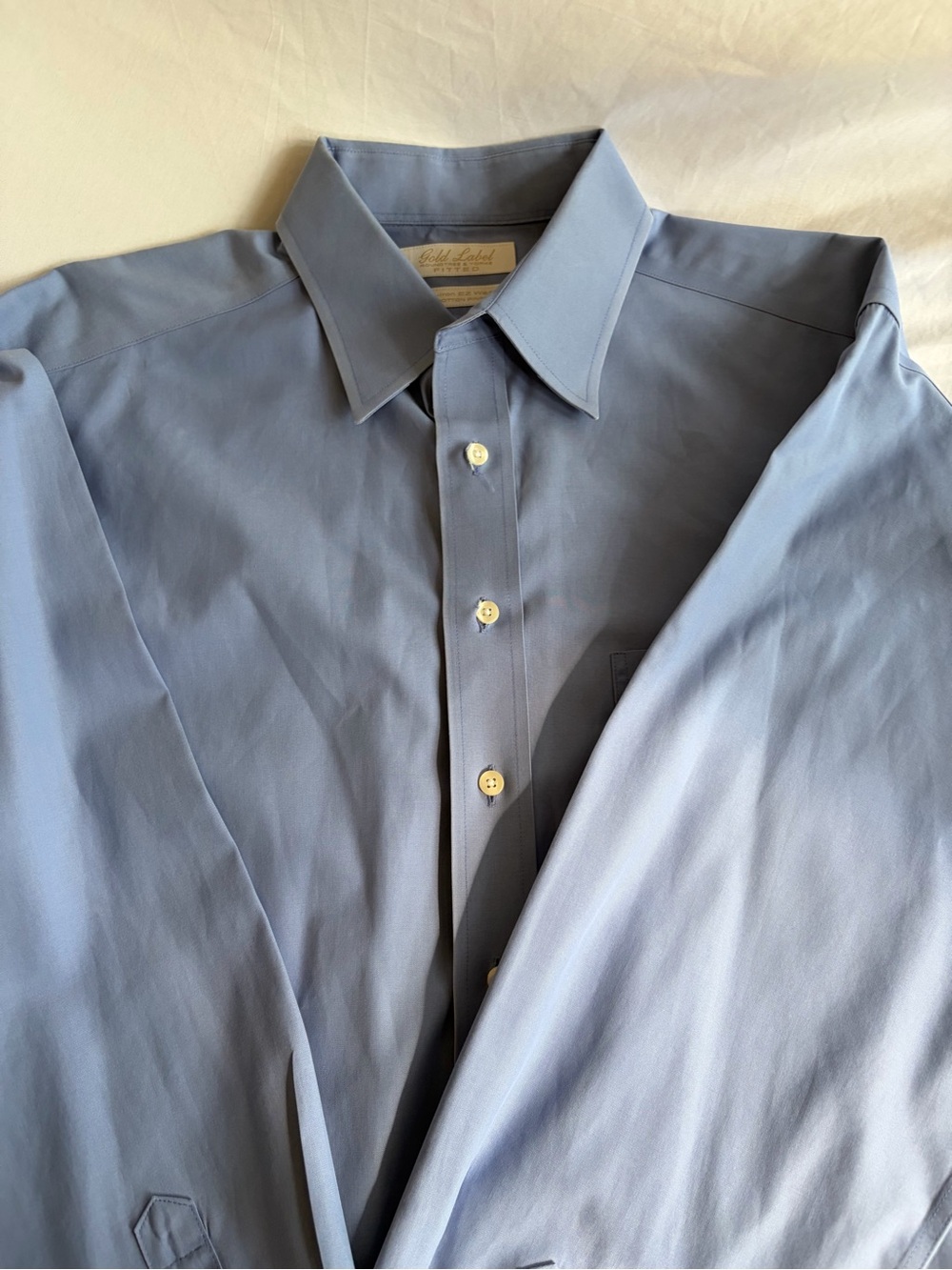 Gold Label Roundtree & Yorke Men’s Dress Shirt 16.5 35 Non-Iron 100% Cotton